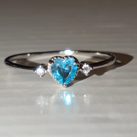 Stunning 925 Sterling silver promise ring sz 6 - Picture 14 of 17